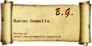 Baron Gemella névjegykártya